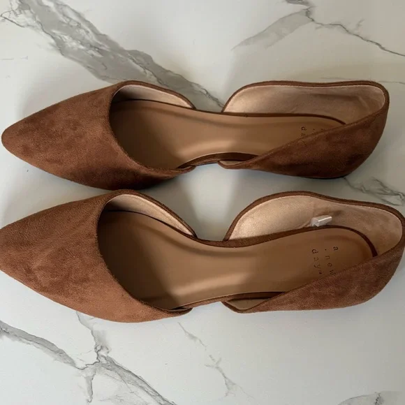A New Day Tan Suede Flats - Picture 2 of 6
